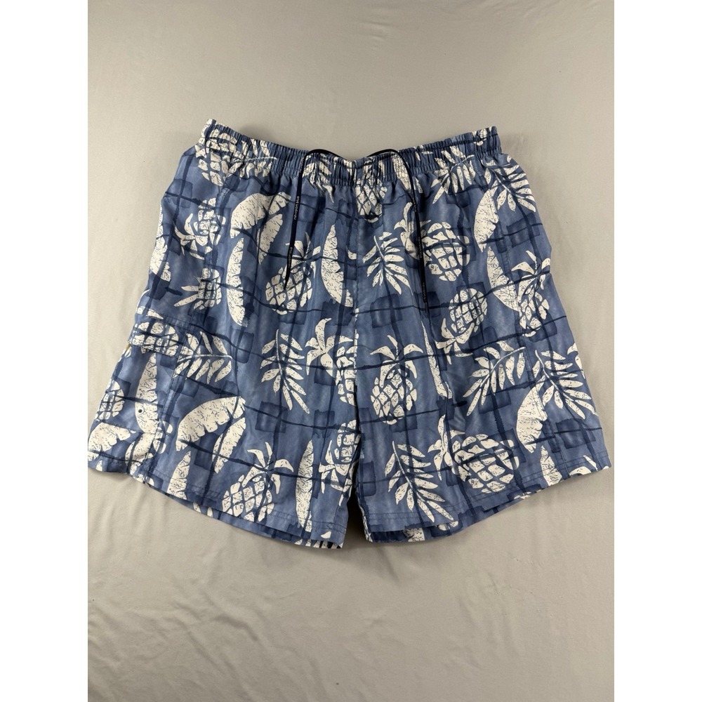 newport blue island, hawaiian aop, lined swim trunks shorts, men's xxl